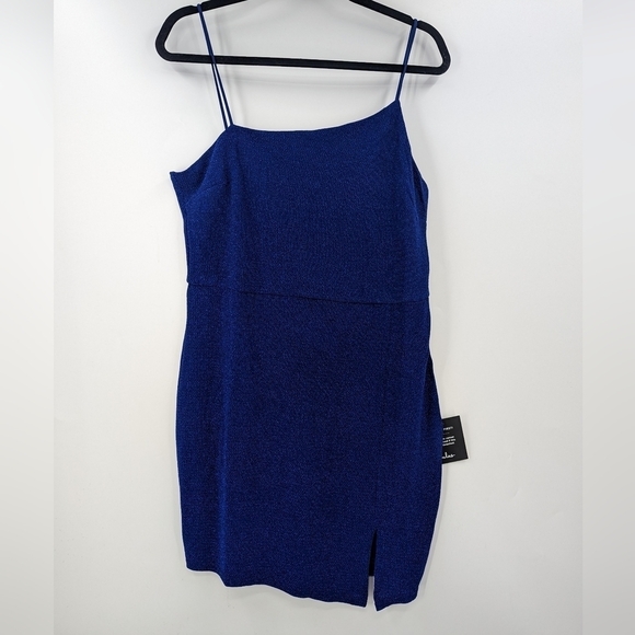 NWT LULU'S Take Me Anywhere Sparkly Assymetrical Bodycon Dress - Picture 1 of 9